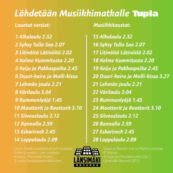 Lähdetään Musiikkimatkalle Tupla cd-levy