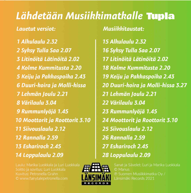 Lähdetään Musiikkimatkalle Tupla cd-levy
