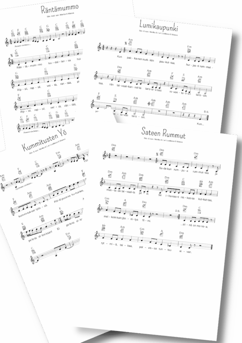 Soiva Vuosi nuotit & ukulelen soinnut tulostettava pdf